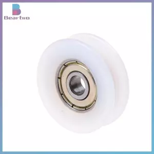 < beartwo > Mới 6 * 30 * 10mm U Rãnh Kim Loại Lá Chắn Nylon Ròng Rọc Bánh Xe Con Lăn Bóng Vòng Bi Mới