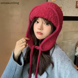 Mũ bay bảo vệ tai mùa thu đông AA Mũ len dệt kim ấm áp thời trang dành cho nữ có chu vi đầu lớn Mũ len dệt kim phù hợp VN