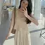 PNPIA- Áo Crop top dệt kim rỗng cổ điển mùa hè dành cho nữ màu trơn không tay