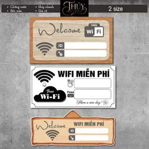 Decal Bóc Dán Biển Báo Wifi chống nước dán trang trí tường, dán quán trà sữa, cà phê, quán ăn
