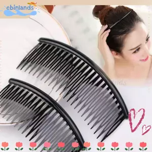EBINLANDS 4 Lược Chải Tóc, Nhựa 7 Cm Trượt Tóc, Lược Trượt Màu Đen Thời Trang Nữ