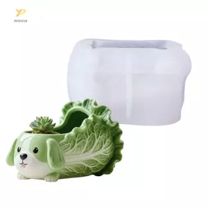 PPY Khuôn Silicon Làm Bắp Cải Chó Cây mọng Nước Hộp Đựng Chậu Hoa Khuôn