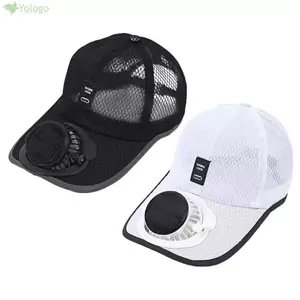 YOLOGO Sunhat có quạt, Mũ quạt làm mát toàn lưới thoáng khí, thời trang khô nhanh chống nắng USB sạc bóng chày mùa hè