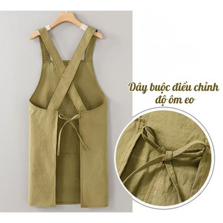 Tạp Dề Chữ A Hàn Quốc Chống Thấm Cao Cấp, Tạp Dề Nấu Ăn Chống Bám Bẩn Có Túi Trước Tiện Lợi