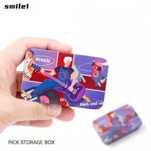 Chọn đàn guitar SMILE, Hộp lưu trữ di động in hình hoạt hình, Phụ kiện đàn guitar Mini sắt Plectrum