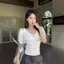 Áo thun ngắn tay nữ phong cách giản dị Hàn Quốc đơn giản phù hợp với dây rút tay phồng màu trơn ngắn Slim
