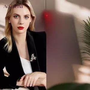 AqToCna Pha Lê Kim Cương Giả A-Z 26 Chữ Thổ Cẩm Nữ Bảng Chữ Cái Tiếng Anh Trâm Cài Áo Unisex Cổ Trang Sức Quần Áo Túi Trang Trí Quà Tặng AqToCna