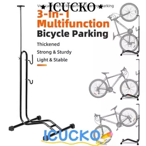 Giá đỗ xe đạp ICUCKO, Giá để xe đạp đa chức năng 3 trong 1, Giá đỡ sửa chữa MTB đứng trên sàn chắc chắn loại L chuyên nghiệp để đỗ xe hoặc sửa chữa