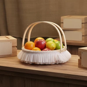 Giỏ hoa bằng gỗ đa năng Giỏ đựng trái cây dệt tay lâu trôi để trang trí tiệc