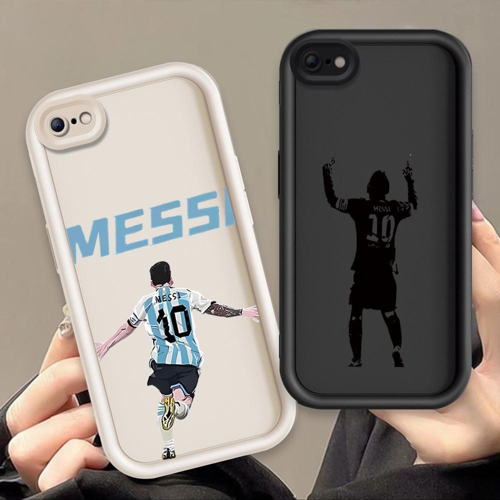 Ốp Lưng Cho iPhone 6 6s 7 8 se2020 Plus Hoạt Hình Silicon Phụ Kiện Vỏ Điện Thoại Mềm TPU NO.10 Messi Bóng Đá Sinh Viên Mắt Thiên Thần Mặt Sau Chống Sốc