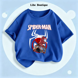 Áo Thun Bé Trai Spider-Man Marvel, Áo Ngắn Tay Cotton Mềm Thoáng, Thời Trang Siêu Nhân, Cho Bé 3-12 Tuổi