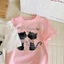 Bé Gái Mèo In Hình Ngắn Tay Mùa Hè Phong Cách Mới Thời Trang Cho Bé Cotton Nguyên Chất Top Hoạt Hình Dễ Thương Quần Áo Trẻ Em CAIR