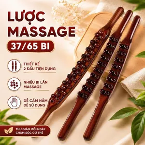 Gậy massage nhựa giả gỗ 37/65 bi lăn toàn thân cầm tay massage lưng vai gáy chân tay tiện dụng