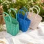 Túi xách dệt PVC PYCOU, Túi Tote giỏ rau củ mở chống thấm nước, Túi đi biển đa năng dung tích lớn Túi đi biển đi biển du lịch hàng ngày Sử dụng