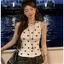 Áo yếm không tay in hình chấm bi sang trọng Hàn Quốc mùa hè Phong cách mới Slim-fit Slimmer Look Top