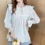 Mùa Xuân Thu Phong Cách Hàn Quốc Nấm Cạnh Áo Sơ Mi Rời Phong Cách Cho Bé Tươi Retro Phong Cách Hàng Ngày Mỏng Hơn Nhìn Tất Cả Trận Đấu Áo Sơ Mi
