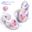 2025 Hoạt Hình Dễ Thương Công Chúa Pha Lê Con Gái Giữa Lớn Trẻ Em Sandal Thạch Flat Baotou Giày La Mã