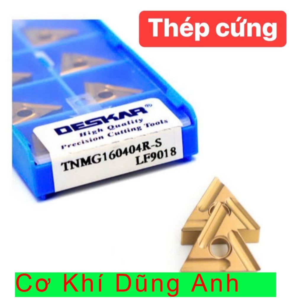 Chíp tiện T16 xẻ rãnh, lớp phủ màu vàng chuyên THÉP-THÉP CỨNG TNMG160404R-S LF9018 Deskar