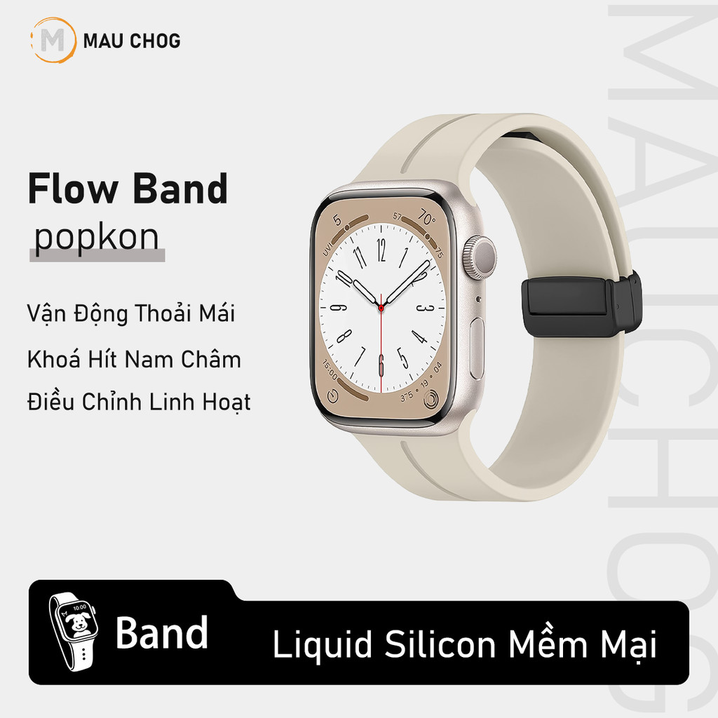 Dây Đeo Silicon Khoá Nam Châm Cho Đồng Hồ Apple Watch Ultra Series S11 10 9 8 7 6 SE 44/45/46/49 38/40/41/42mm