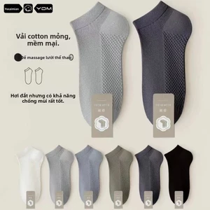 Tất Nam Mùa Hè Mỏng Nguyên Chất Cotton Khử Mùi Tất Nam Thuyền Tất Mùa Hè Hút Mồ Hôi Lưới Thoáng Khí Ống Ngắn Tất Cotton