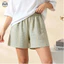 Quần short sọc sóng nhuộm sợi Cotton nguyên chất phong cách cặp đôi / Quần short đi biển ngoài trời mùa hè / Có thể mặc bên ngoài Quần Pyjama tại nhà