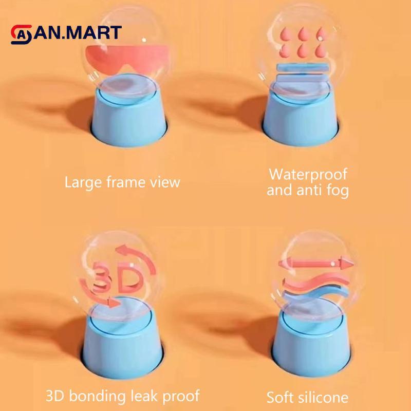 AN.MART Kính lặn chuyên nghiệp khung lớn chống thấm nước và chống sương mù trực tuyến phổ biến, kính bơi người lớn VN