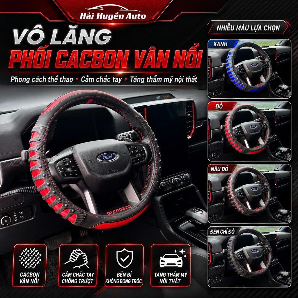 Bọc vô lăng cacbon thể thao cầm nắm đầm tay chắc tay đủ size các dòng xe