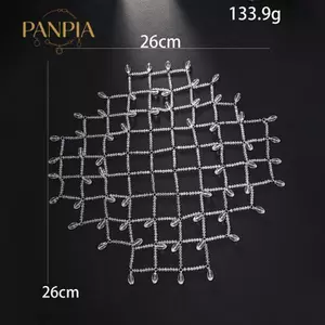 PNPIA- sel Mũ Đội Đầu Trang Sức Thời Trang Mũ Bling Lưới Tóc Cô Dâu Cưới Phụ Kiện Tóc