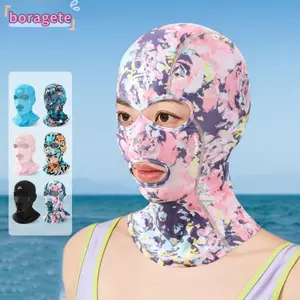 Mũ đội đầu chống nắng BORAGETE, Phụ kiện bơi lội bằng vải Polyester Mũ bơi, Mũ lặn chống nắng Spandex