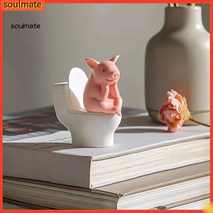 Linh hồn| Kệ Lợn Trang Trí Nhà Vệ Sinh Lợn Trang Trí Dễ Thương Thu Nhỏ Lợn Hồng Hình Vệ Sinh – Ngồi Tư Duy Tượng Lợn Hoạt Hình Trang Trại Trang Trí Cho Văn Phòng Tại Nhà Cho Đông Nam