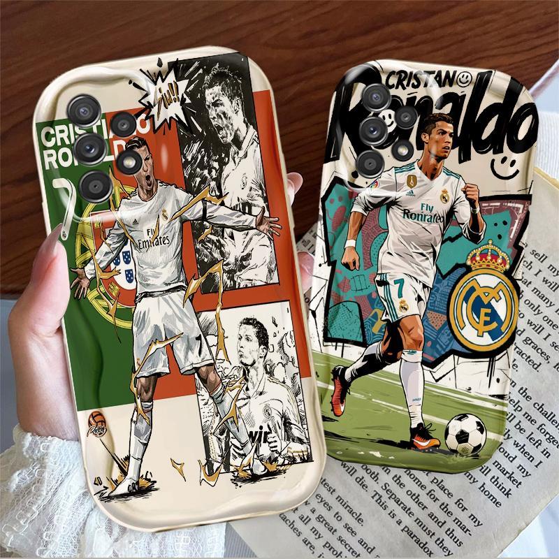Thích Hợp Cho Samsung A13 A23 A33 A53 A32 A52 A52S 5G 3D TPU Mềm World Cup Cristiano Ronaldo Sinh Viên Ốp Điện Thoại Chống Sốc