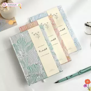 Sổ tay tài khoản BEABOUT, Sổ tay bìa cứng giấy dày A5, Sáng tạo dập nổi Lily Gold Cover Notepad Văn phòng phẩm sinh viên