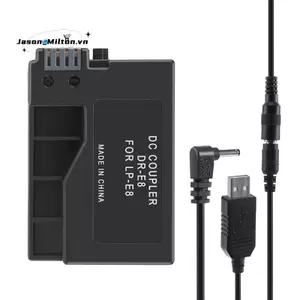 -E8 Pin Giả Với DC Power Bank Cáp Chuyển Đổi USB Thay Thế Cho LP-E8 Cho 550D 600D 650D 700D Máy Ảnh DSLR
