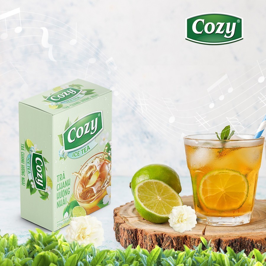 Trà Cozy Trà Đen Hòa Tan Các Vị Trái Cây Trà Đào, Gừng, Chanh, Vải, Dâu, Ổi hồng, Chanh dây, Sâm Bí Đao