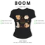BOOM Áo Baby Tee Nữ Cotton Ôm Body-Áo Thun Ngắn Tay Y2K In Hình PhongCách Mùa Hè, Cổ Tròn Hàng Đầucách hàn quốc phong091