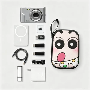 Dễ Thương Crayon Shin-Chan Gói Kỹ Thuật Số Đa Năng Du Lịch Túi Bảo Quản Bộ Cáp Dữ Liệu Tiện Ích Làm Quà Tặng