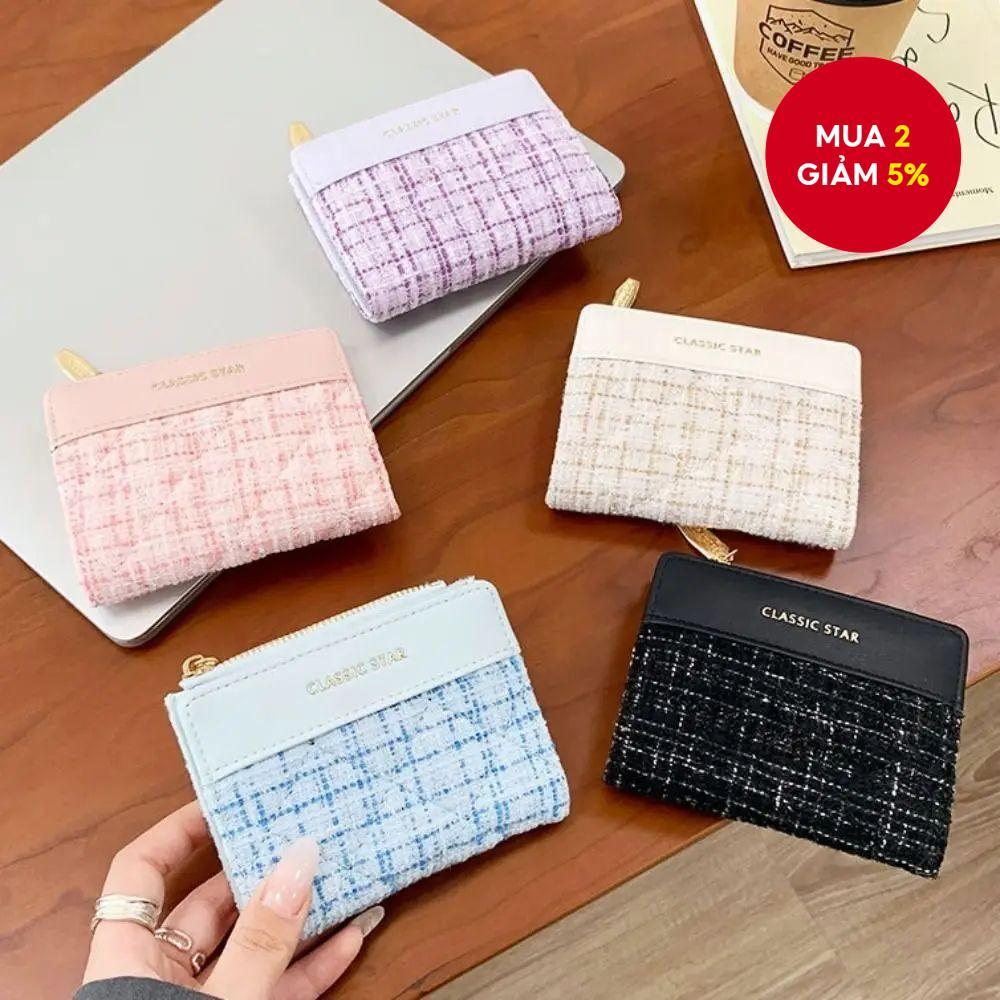 Ví Mini PU cổ điển dành cho nữ Ví đựng tiền xu bạc thời trang rộng rãi