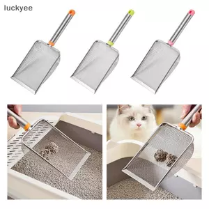 Luckyew Thép không gỉ Lưới mịn Cat Litter Scoop Dễ dàng làm sạch Xẻng chống dính cho bò sát Cát hiệu quả Bền bỉ Muỗng xả TQ