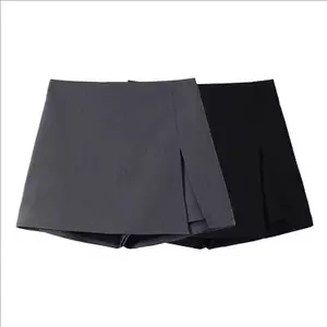 Bộ đồ xẻ tà Quần chữ A Váy lưng cao mỏng hơn Phiên bản nhìn mùa xuân mùa hè Váy thời trang phong cách Preppy