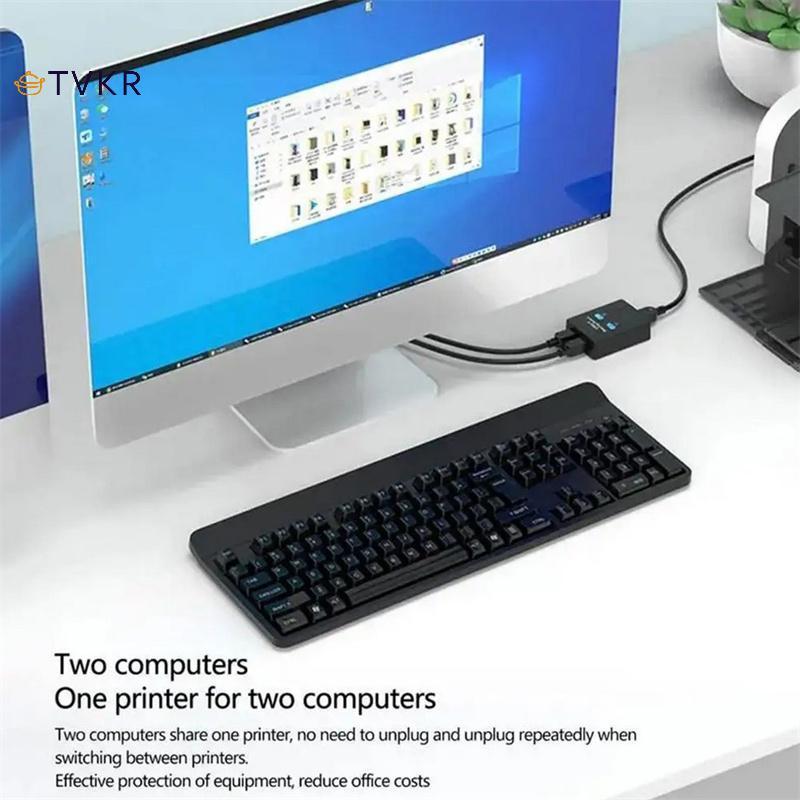 TVKR USB2.0 2 Cổng Hub USB Switch Máy In Sharer Twoputers Splitter U In Share Máy In Đĩa Thiết Bị Chia Sẻ 2 USB USB 1out 1 H9S3 OIK