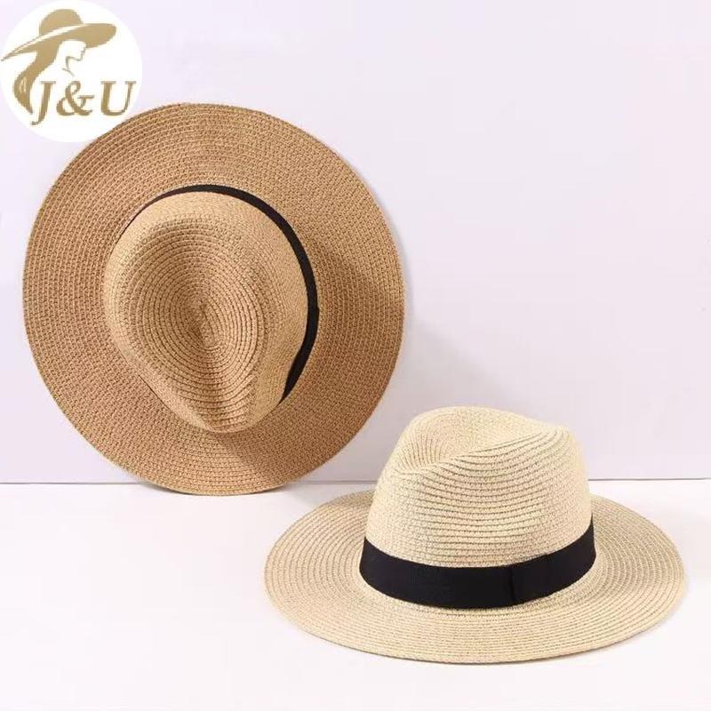 JU Mũ Rơm Mùa Hè Nam Nữ Vành Rộng Đi Biển Chống Tia UV Fedora Sun Hat VN