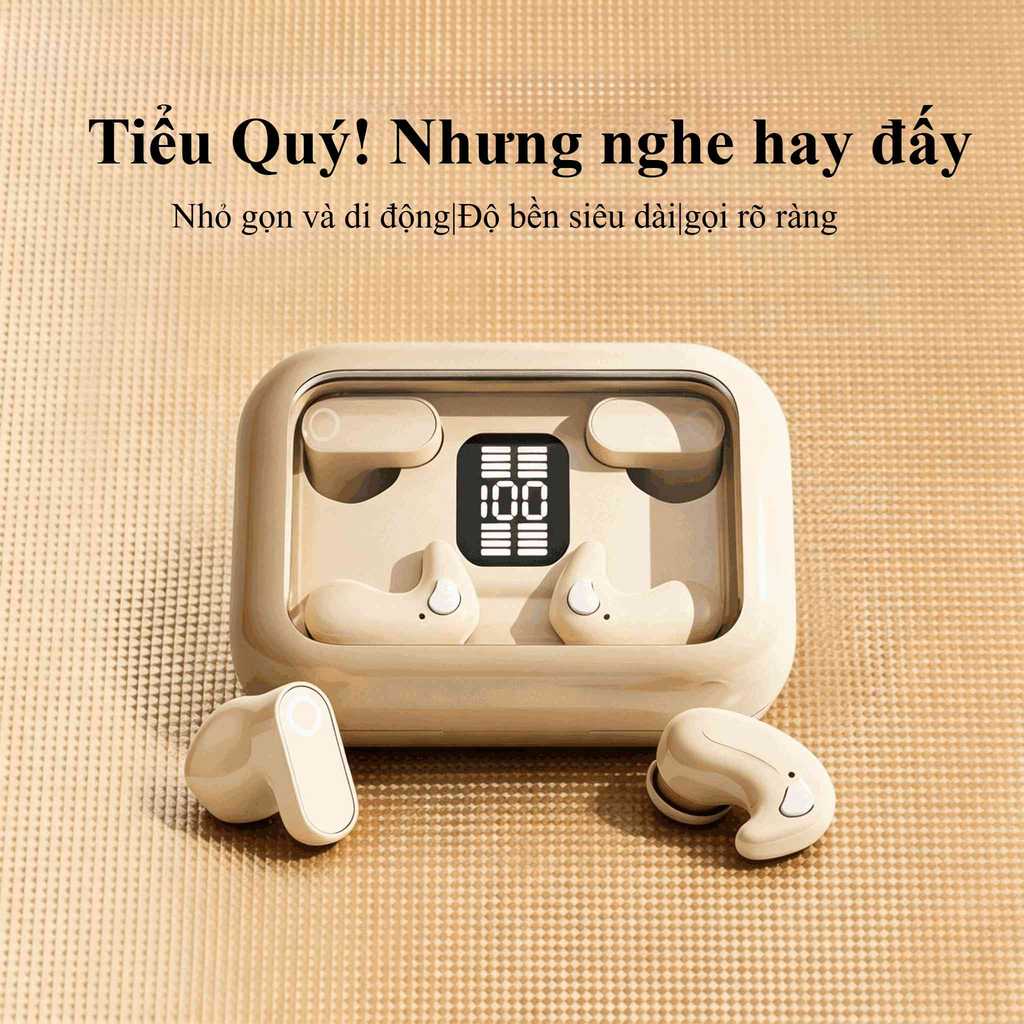 Tai nghe nửa tai Màn hình LED không dây Bluetooth Cảm ứng vân tay Âm thanh HiFi Tương thích với IPhone và Android