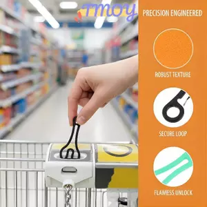 TMOY 10 Chiếc Xe Đẩy In Hình 3D Token Vòng Chìa Khóa Giỏ Hàng Unlo Bộ Dụng Cụ Cho Siêu Thị Tiện Lợi TMOY