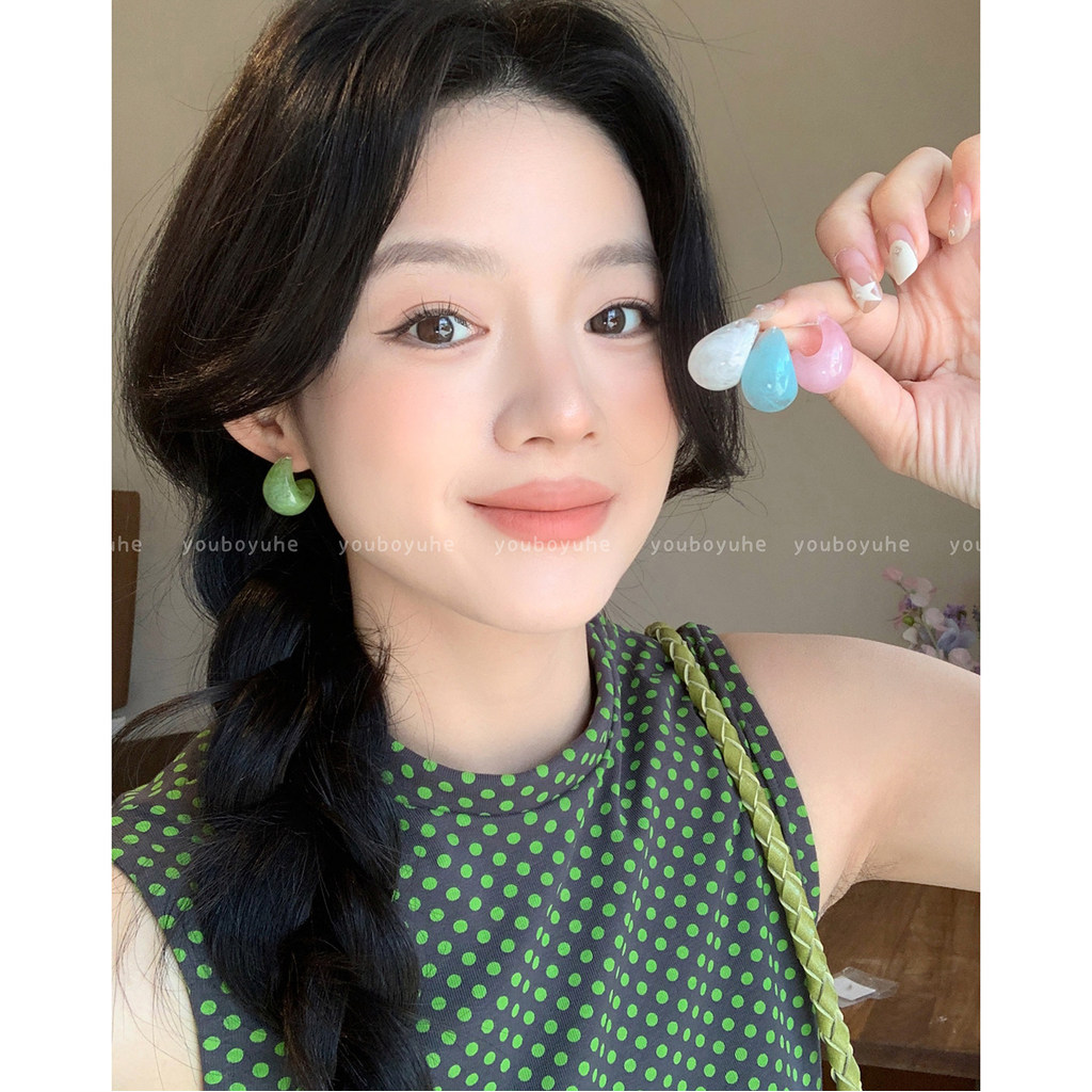Bông tai hình giọt thạch Dopamine Phong cách kỳ nghỉ hè Phụ kiện thời trang ngọt ngào dành cho nữ