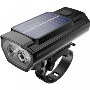 Đèn pha LED sạc USB cho xe đạp có bảng điều khiển năng lượng mặt trời và tính năng an toàn còi