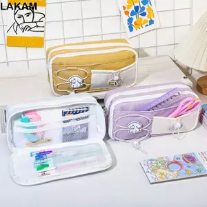 Túi đựng bút LAKAM, Bút chì dung tích lớn chín lớp, Học sinh tổ chức văn phòng phẩm đa chức năng chống bụi bẩn