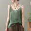Vải lanh cổ điển dành cho nữ mùa hè Áo Vest đáy mỏng dáng rộng hơn Áo vải lanh Cotton bên trong