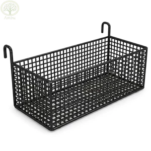 Giỏ đựng đồ đầu giường AMLU, Giỏ dây treo không khoan tiết kiệm không gian, Giá đỡ giường sắt dung tích lớn Giá đỡ kệ đầu giường cho bé Đường ray giường