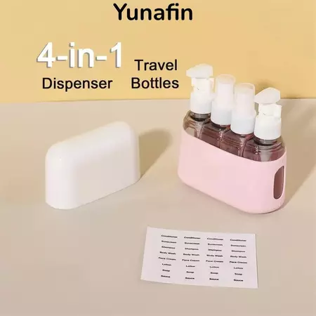 Bộ chai du lịch YUNAFIN, Hộp đựng mỹ phẩm Chai dưỡng da có thể đổ lại, Bộ chai đóng gói Điểm dưỡng da Du lịch Thiết yếu Bóp Hộp đựng du lịch Đồ vệ sinh