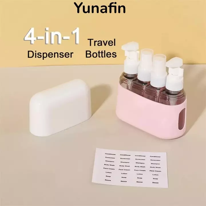 Bộ chai du lịch YUNAFIN, Hộp đựng mỹ phẩm Chai dưỡng da có thể đổ lại, Bộ chai đóng gói Điểm dưỡng da Du lịch Thiết yếu Bóp Hộp đựng du lịch Đồ vệ sinh